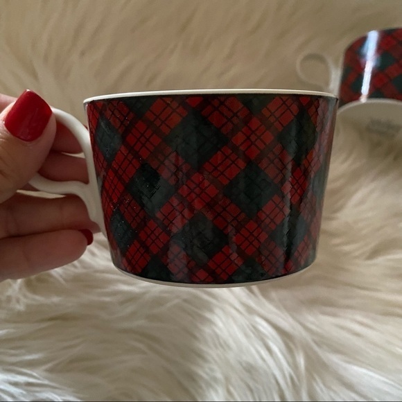 VINTAGE Charles Roberts tartan Christmas cup‎ mug set of 2 - Picture 5 of 5